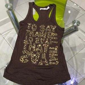Zara Collection- Brown/ metal top